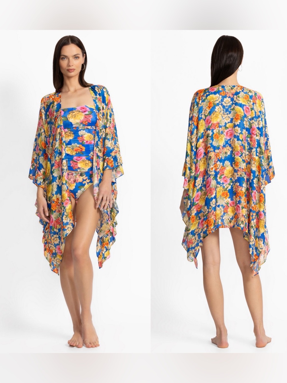 Johnny Was Pauline Ruffled Kimono Coverup